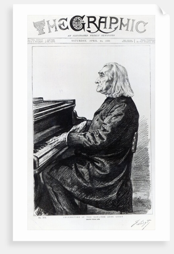 Franz Liszt, cover of 'The Graphic', April 10th 1886 by Charles Paul Renouard