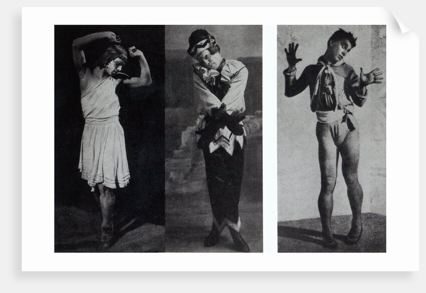 Vaslav Nijinsky in the role of Narcisse, Petrouchka and Till Eulenspiegl, c.1911-16 by French Photographer
