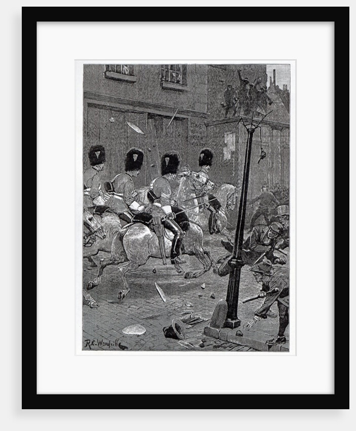 The Irish Land League Agitation: Scots Greys charging the mob at Limerick by Richard Caton Woodville
