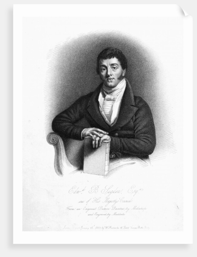 Edward Buttenshaw Sugden, 1st Baron St. Leonards, engraved by Maddocks, 1825 by Thomas (after) Millichap