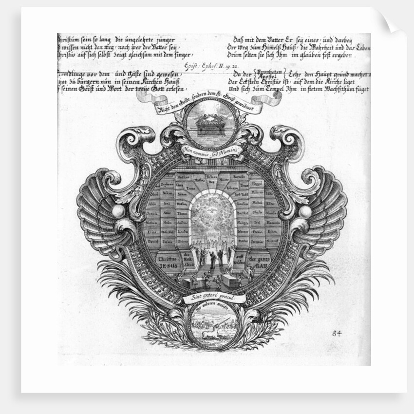 Pictorial representation of Saint Paul's Epistle to the Ephesians 2. 19-22 by German School