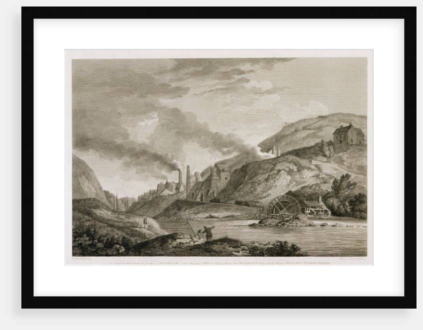 An Iron Work for Casting of Cannon and a Boreing Mill taken from the Madeley side of the River Severn, Shropshire by George Robertson