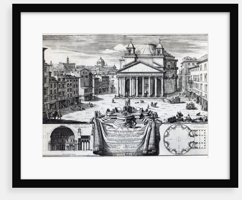 Piazza della Rotonda with a view of the Pantheon by Domenico de' Rossi