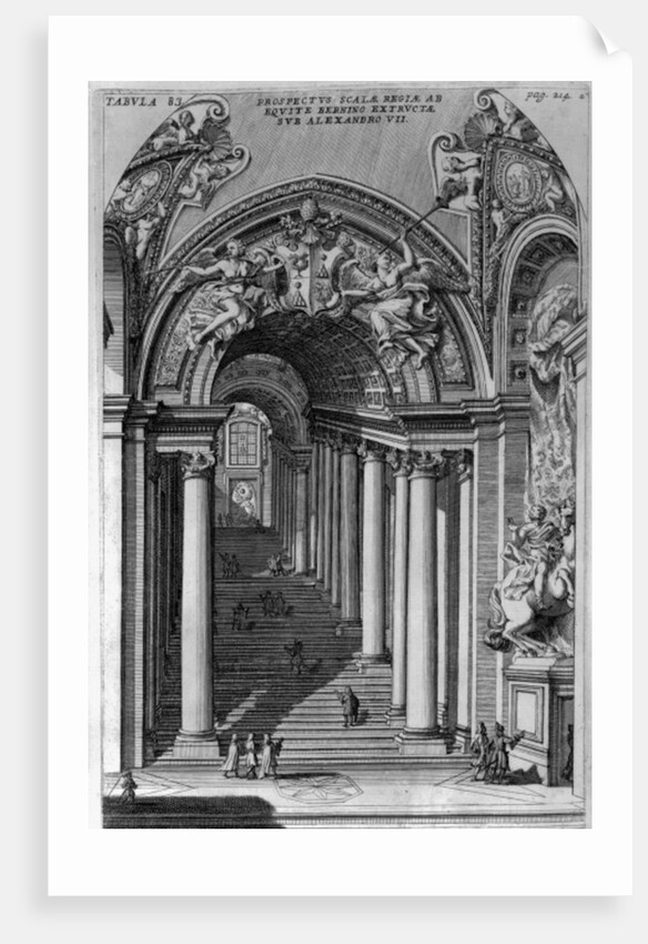 View of the staircase in the Scala Regia, Vatican, Rome by Filippo Bonanni