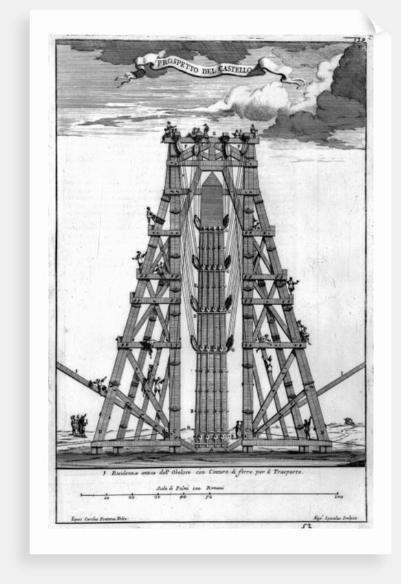 Erecting the Ancient Egyptian Obelisk in St. Peter's Square by Carlo (after) Fontana
