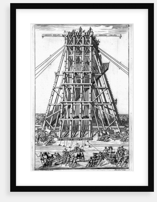 Erecting the Ancient Egyptian Obelisk in St. Peter's Square, Rome by Carlo (after) Fontana