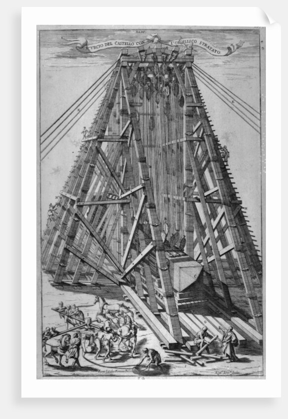 Erecting the Ancient Egyptian Obelisk in St. Peter's Square, Rome by Carlo (after) Fontana