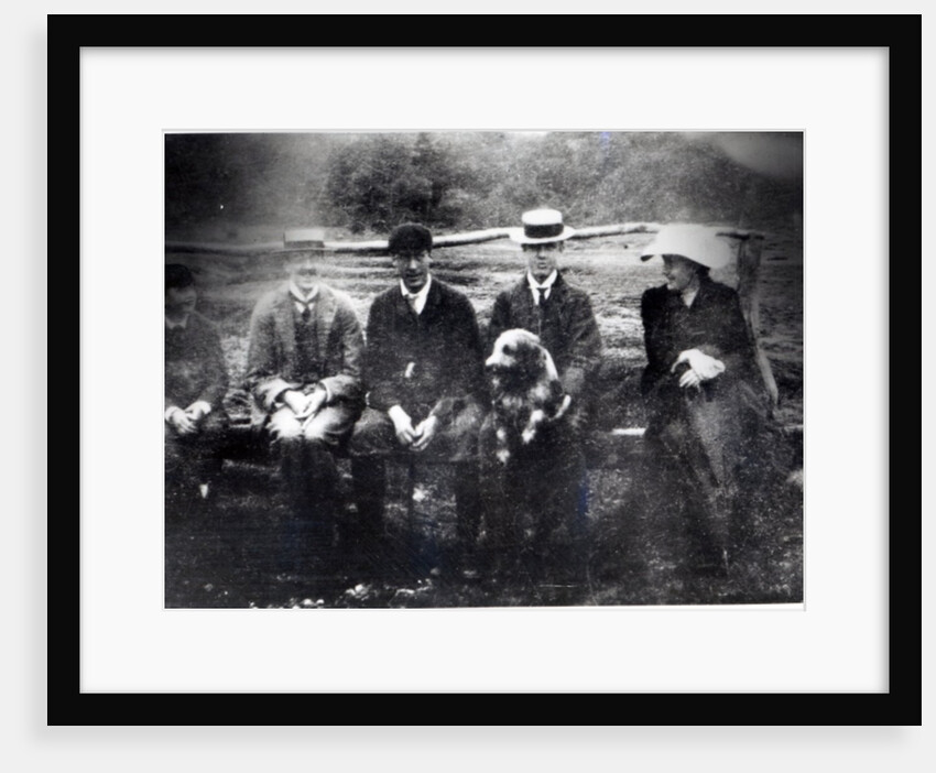 James and Lytton Strachey with Thoby, Adrian and Virginia Stephen in Fritham, Hampshire, 1901 by English Photographer