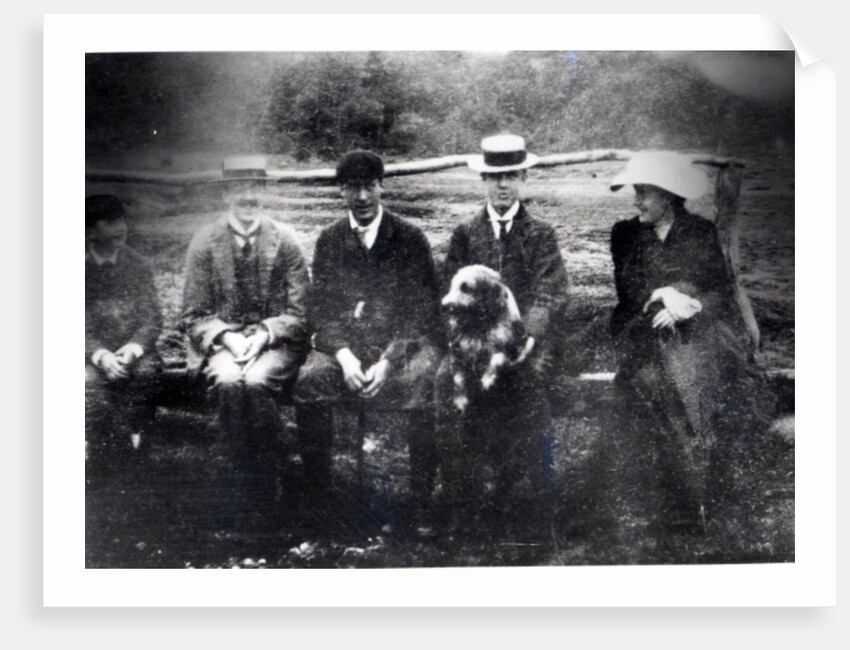 James and Lytton Strachey with Thoby, Adrian and Virginia Stephen in Fritham, Hampshire, 1901 by English Photographer