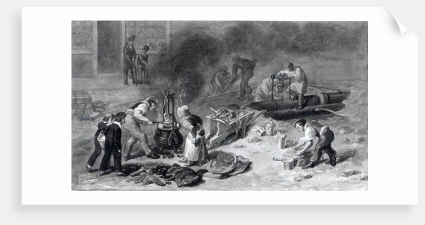 The Laying of the Water-Main in Tottenham Court Road, 1834 by George the Elder Scharf