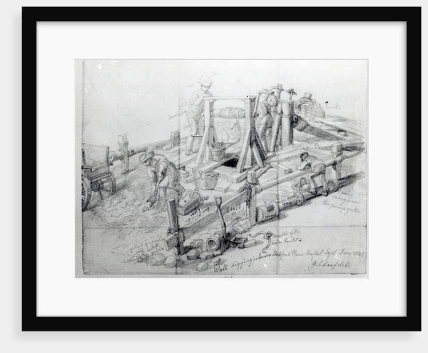 Digging a well in Lower Bedford Place, London, 1845 by George the Elder Scharf