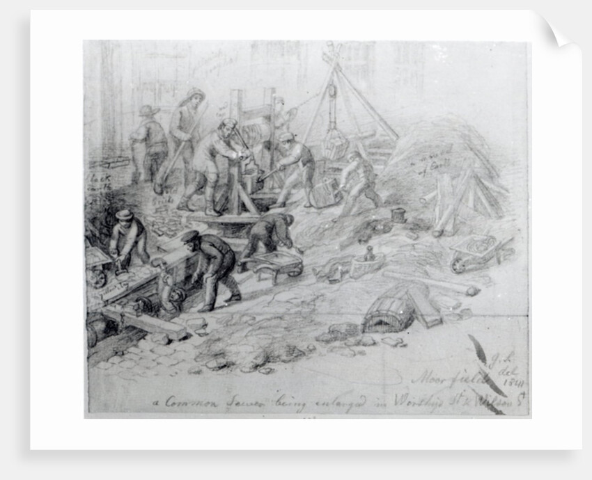 Enlarging the sewers at Moorfields, London, 1841 by George the Elder Scharf