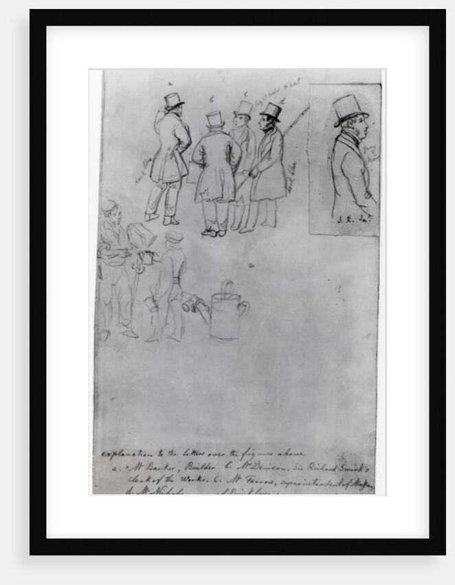 Builders and Surveyors at the rebuilding of the British Museum, 1844 by George the Elder Scharf
