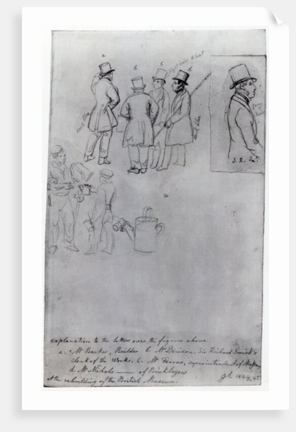 Builders and Surveyors at the rebuilding of the British Museum, 1844 by George the Elder Scharf