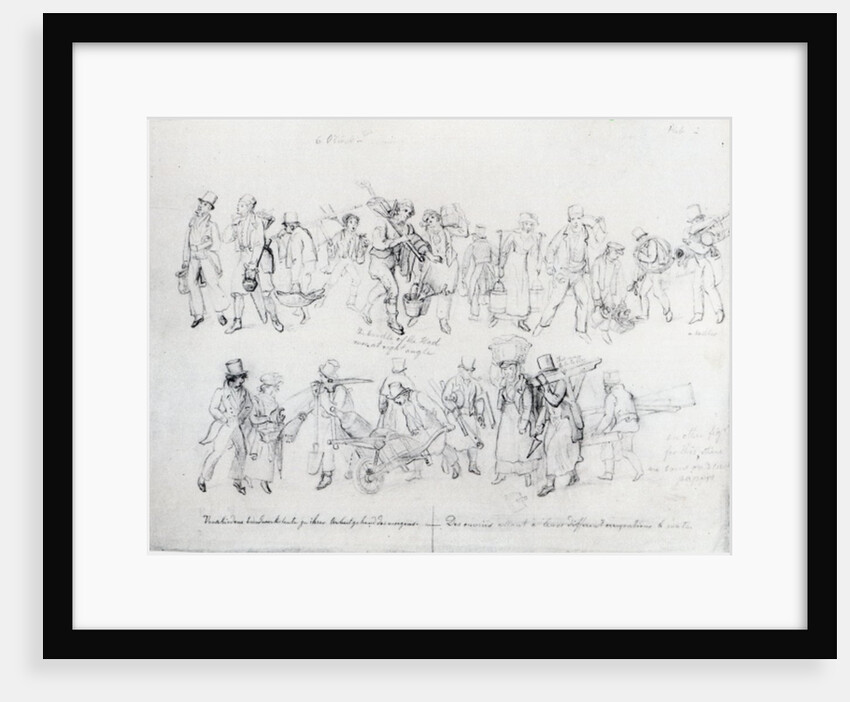 People of Various Occupations on their way to work by George the Elder Scharf