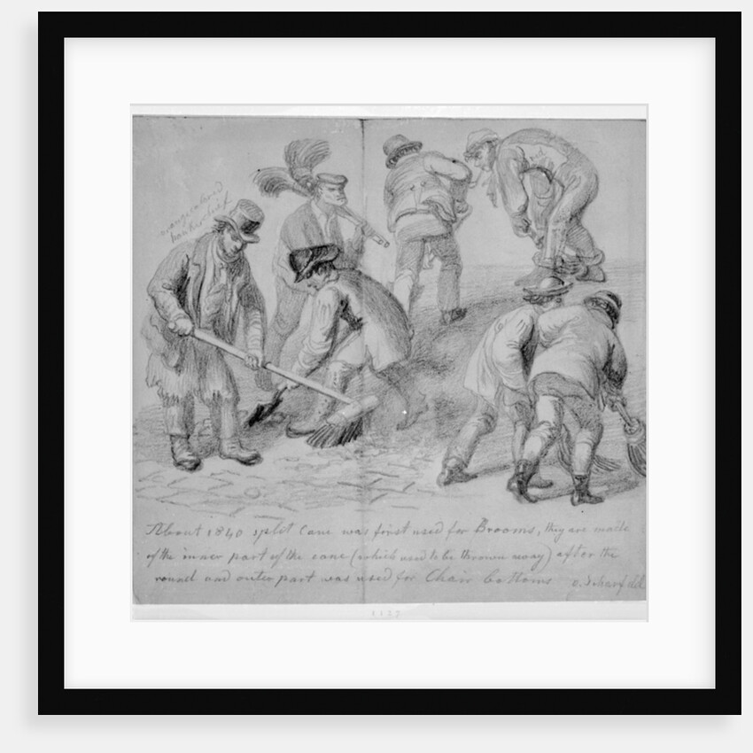 The introduction of split cane brooms for London street sweepers, 1840 by George the Elder Scharf