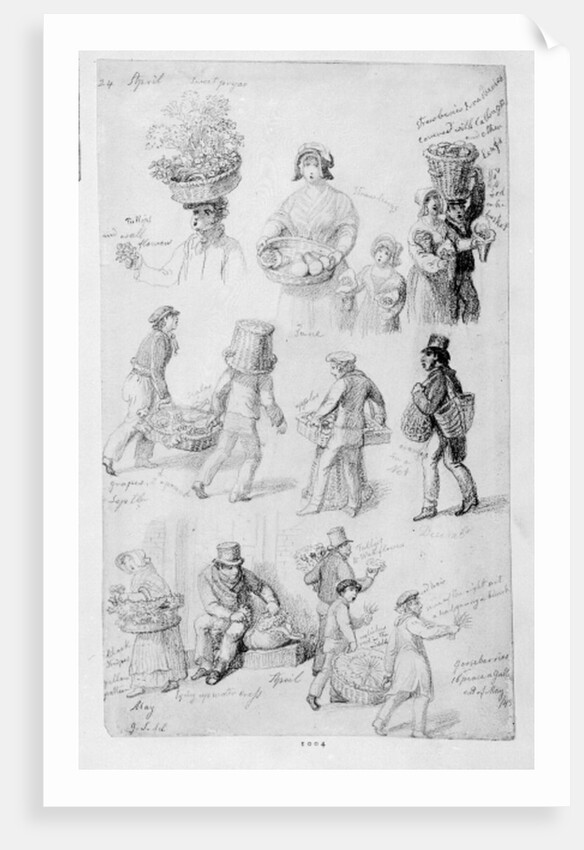 London Street Vendors: The Cries of London, 1843 by George the Elder Scharf