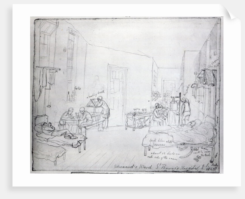 Edward's Ward, St. Thomas's Hospital, London, 1843 by George the Elder Scharf
