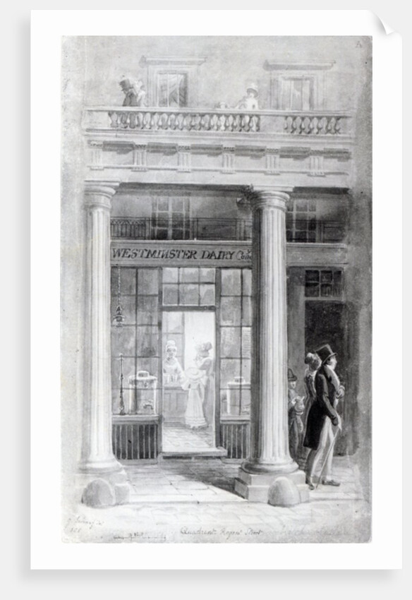 Westminster Diary, The Quadrant, Regent Street, London 1825 by George the Elder Scharf