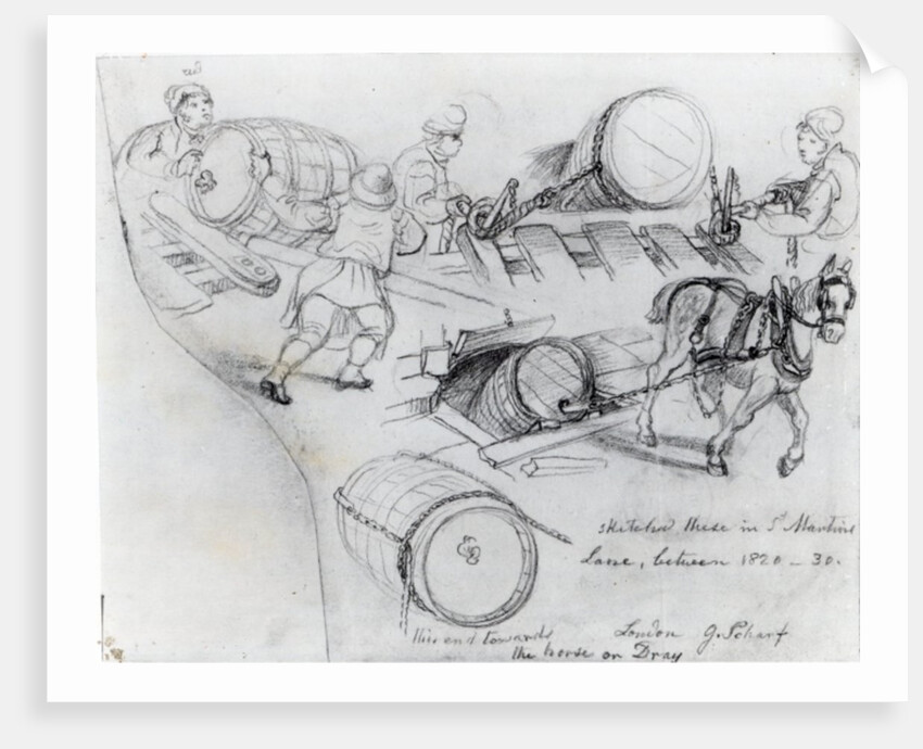 Draymen and Horse, c.1820-30 by George the Elder Scharf