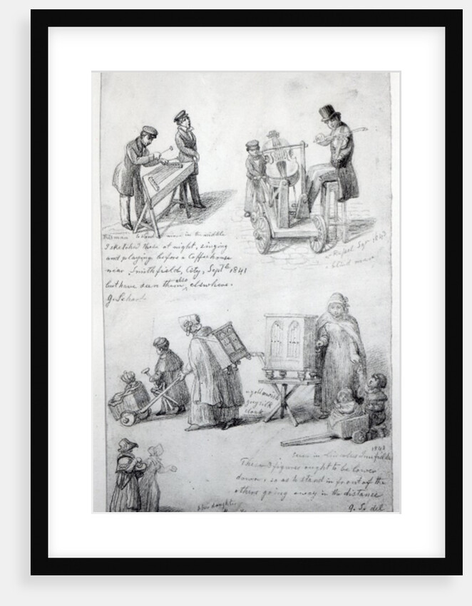 Musicians on the streets of London, 1841-43 by George the Elder Scharf