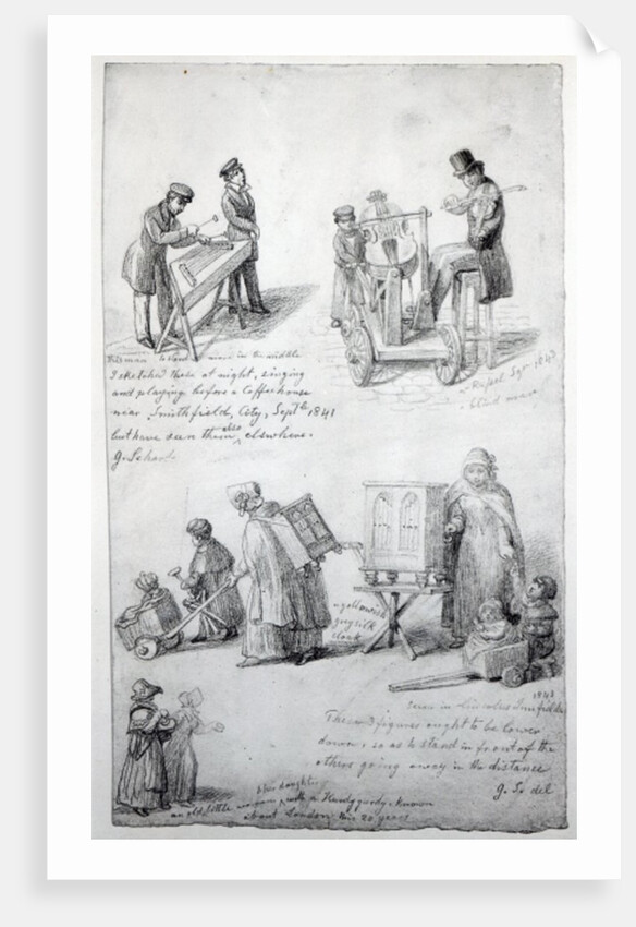 Musicians on the streets of London, 1841-43 by George the Elder Scharf