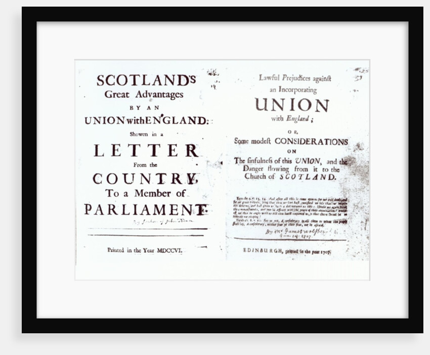 Pamphlets showing both sides of the Anglo-Scottish union debate, 1707 by English School