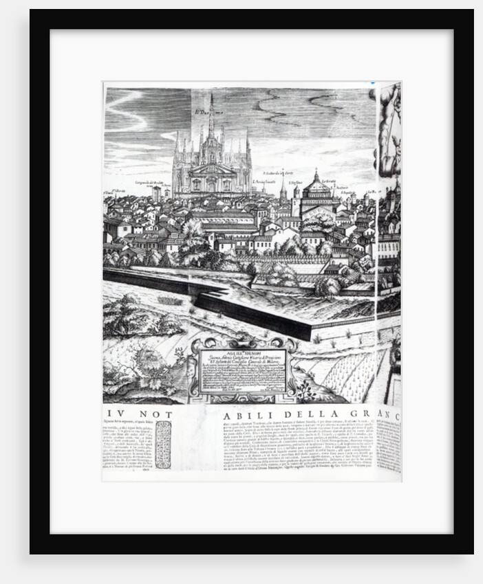 A Section of a Map of Milan, 1640 by Giovanni Battista Bonacina