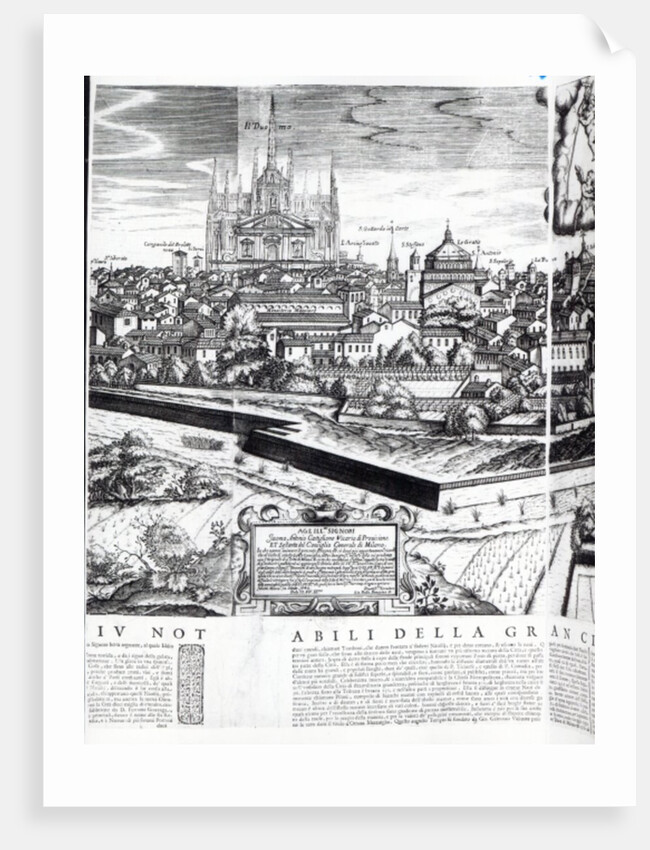 A Section of a Map of Milan, 1640 by Giovanni Battista Bonacina