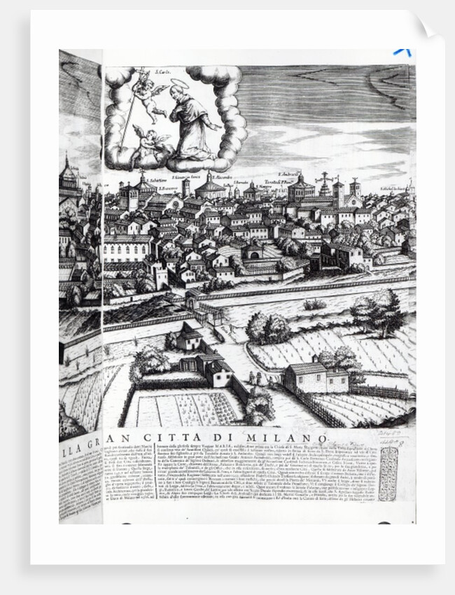 A Section of a Map of Milan, 1640 by Giovanni Battista Bonacina