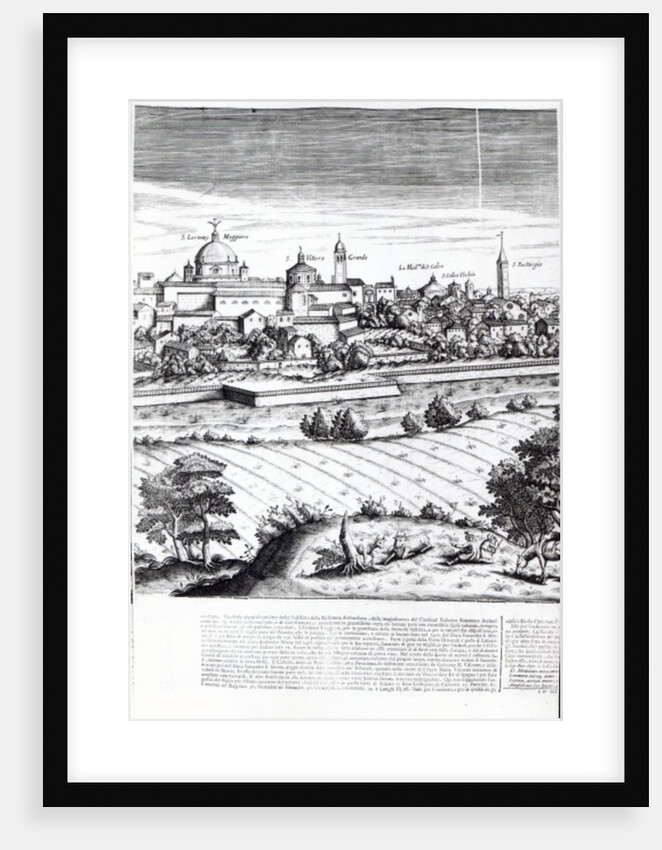 A Section of a Map of Milan, 1640 by Giovanni Battista Bonacina