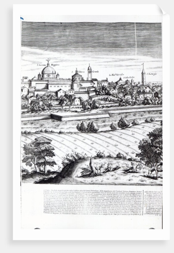 A Section of a Map of Milan, 1640 by Giovanni Battista Bonacina