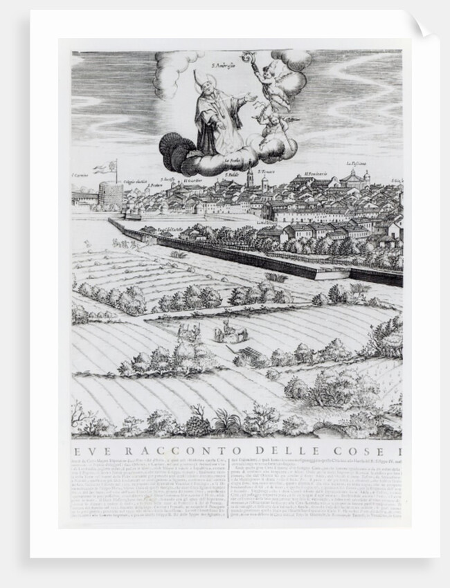 A Section of a Map of Milan, 1640 by Giovanni Battista Bonacina