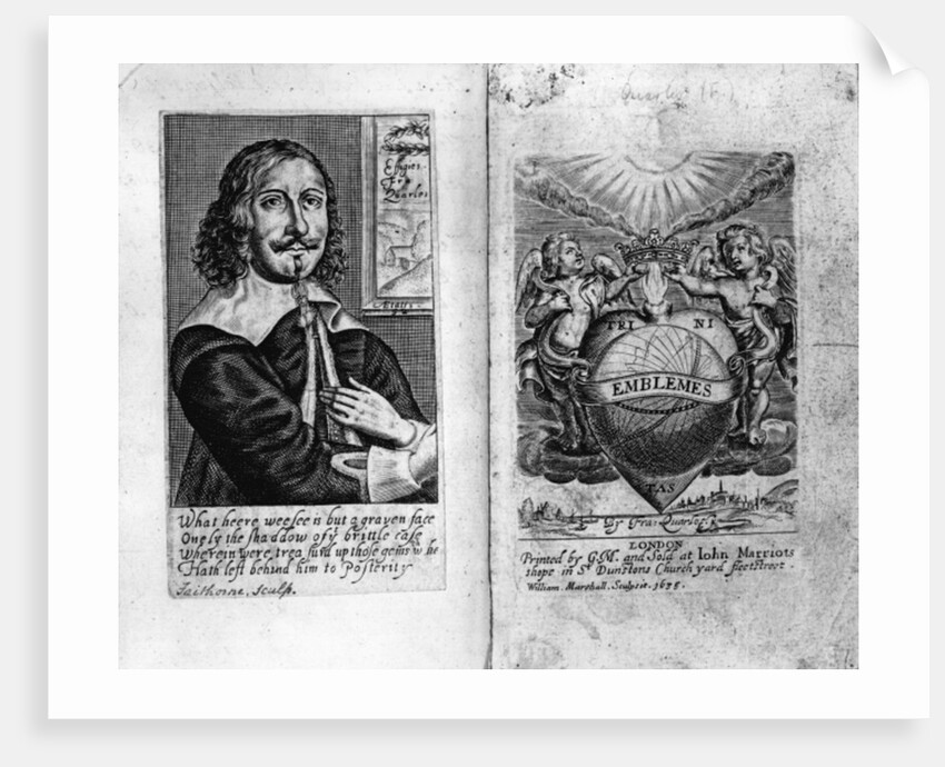 Frontispiece to Francis Quarles's 'Emblems', engraved by William Faithorne and William Marshall, 1635 by English School