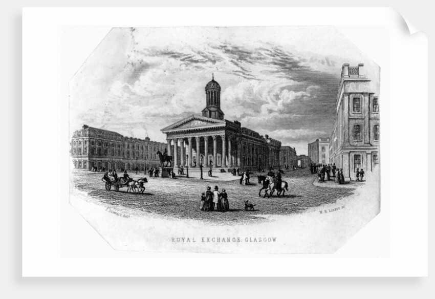 The Royal Exchange, Glasgow, engraved by William Home Lizars by James (after) Stewart
