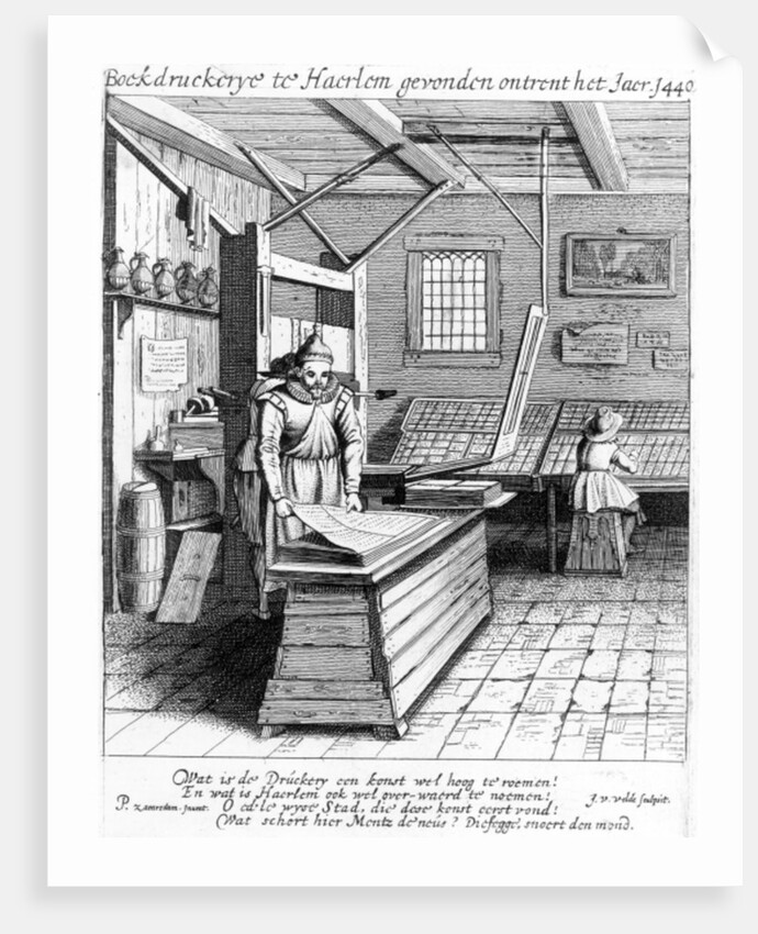 The Bindery of Laurens Janszoon Koster by Pieter Jansz (after) Saenredam