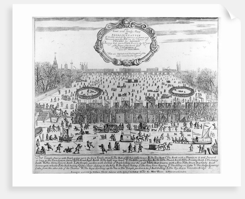 The Frost Fair of the winter of 1683-84 on the Thames, with Old London Bridge in the Distance. c.1684 by English School