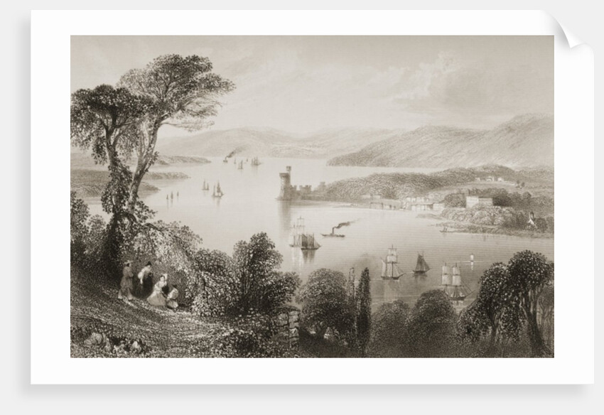 The Cork River from below Glanmire Road, County Cork, Ireland by William Henry Bartlett