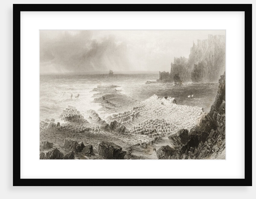 The Giant's Causeway from above, County Antrim, Northern Ireland by William Henry (after) Bartlett