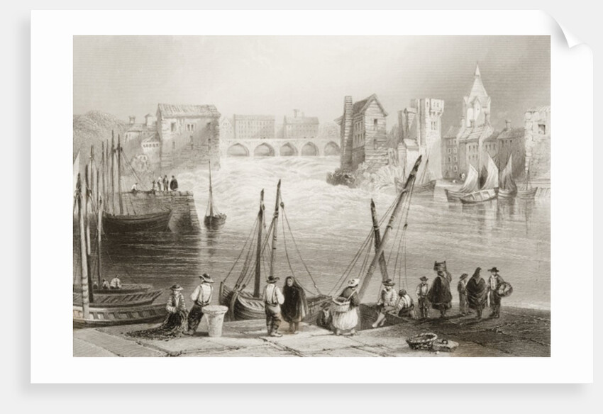 View of Galway from the Claddagh, County Galway, Ireland by William Henry Bartlett