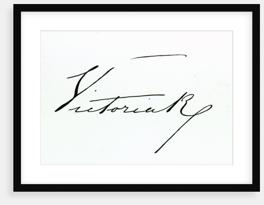 Signature of Queen Victoria (pen and ink on paper by Anonymous