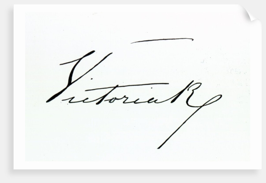 Signature of Queen Victoria (pen and ink on paper by Anonymous