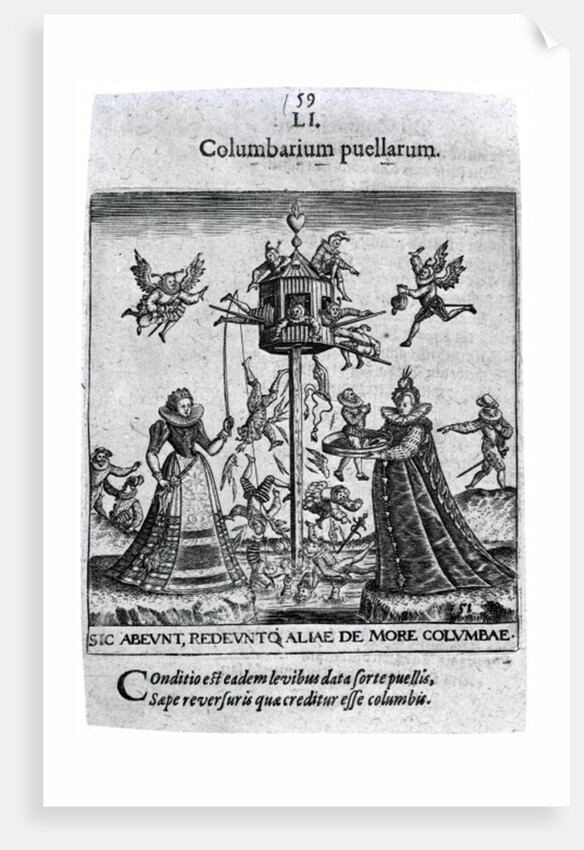 Columbarium puellarum from 'Proscenium vitae humanae Sive Emblematum secularium' by Theodore de Bry, 1627 by Theodor de Bry