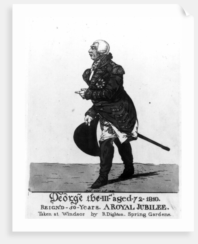 King George III, aged 72, 1810 by Robert Dighton