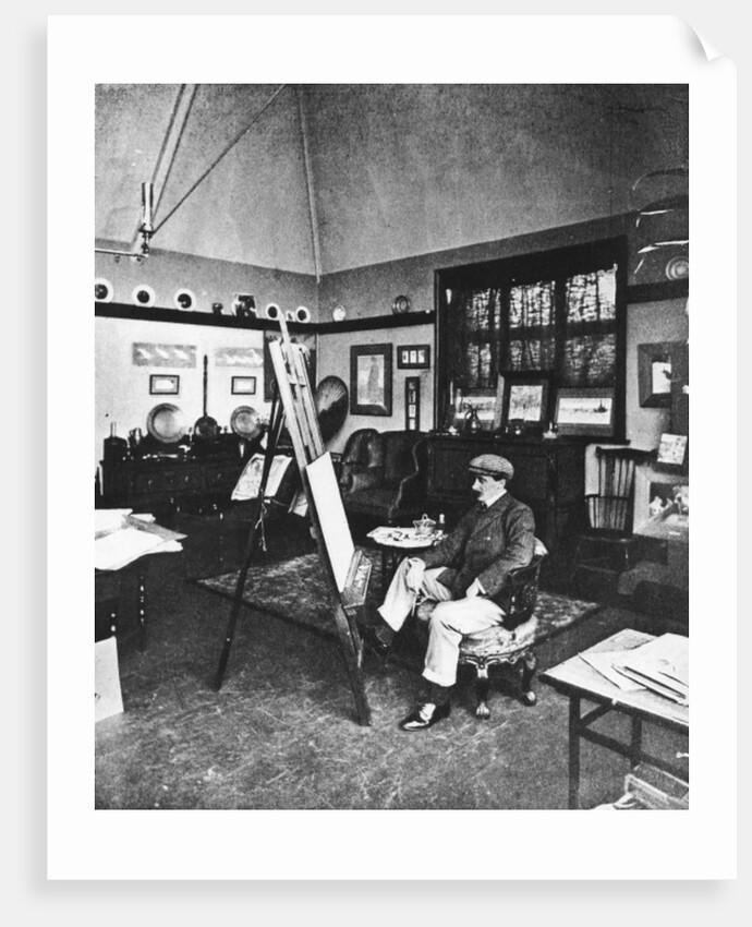 Cecil Aldin in his studio by English Photographer
