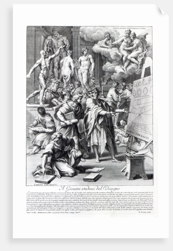 Allegory of a design studio, engraved by Nicolas Dorigny by Carlo (after) Maratti