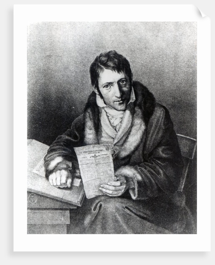 Charles-Joseph Panckoucke holding a copy of 'Le Moniteur Universel' by French School