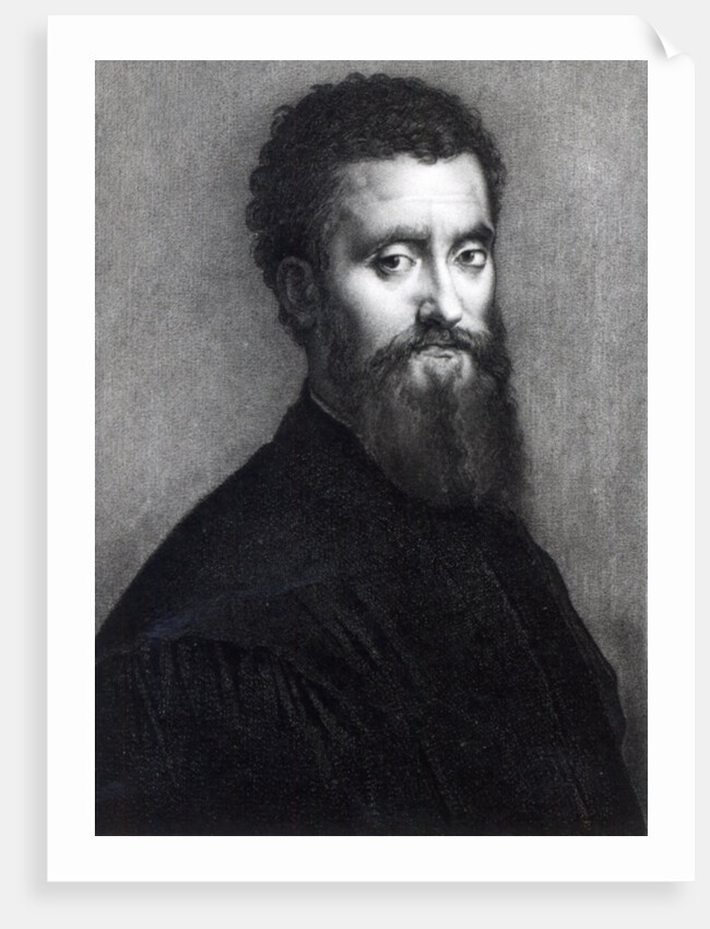 Self Portrait, engraved by Jean-Louis Potrelle by Giulio (after) Romano