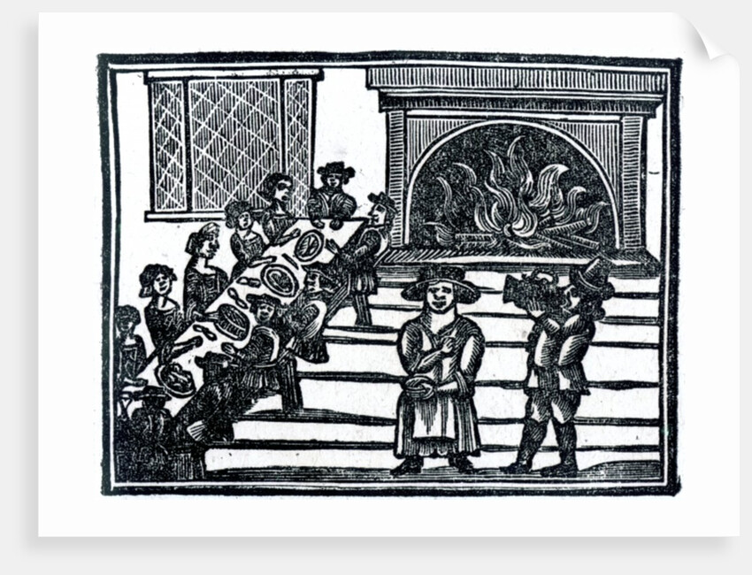 Christmas Entertainment, an illustration from 'A Book of Roxburghe Ballads' by English School