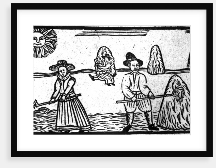 A Harvesting Scene, an illustration from 'A Book of Roxburghe Ballads' by English School